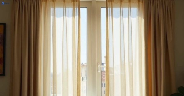Dull dusty drapes in surry-hills-nsw before professional cleaning